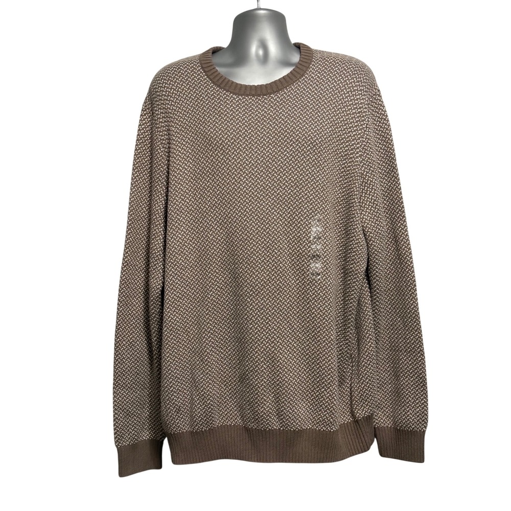 Sonoma Goods For‎ Life Men 3XL Tall Brown Birdseye Crewneck Pullover Sweater NEW